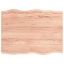 bordplade 80x60x2 cm naturlig kant behandlet egetræ lysebrun