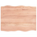 bordplade 80x60x(2-4) cm naturlig kant behandlet træ lysebrun