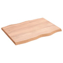 bordplade 80x60x(2-4) cm naturlig kant behandlet træ lysebrun