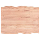 bordplade 80x60x(2-6) cm naturlig kant behandlet træ lysebrun