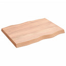 bordplade 80x60x(2-6) cm naturlig kant behandlet træ lysebrun