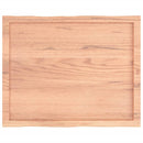 bordplade 80x60x(2-6) cm naturlig kant behandlet træ lysebrun
