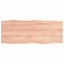 bordplade 100x40x2 cm naturlig kant behandlet egetræ lysebrun