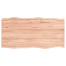 bordplade 100x50x2 cm naturlig kant behandlet egetræ lysebrun
