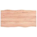 bordplade 100x50x(2-6) cm naturlig kant behandlet træ lysebrun