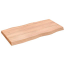 bordplade 100x50x(2-6) cm naturlig kant behandlet træ lysebrun