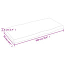 bordplade 100x50x(2-6) cm naturlig kant behandlet træ lysebrun