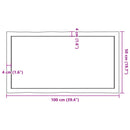 bordplade 100x50x(2-6) cm naturlig kant behandlet træ lysebrun