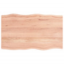 bordplade 100x60x2 cm naturlig kant behandlet egetræ lysebrun