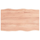 bordplade 100x60x(2-4) cm naturlig kant behandlet træ lysebrun