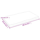bordplade 100x60x(2-4) cm naturlig kant behandlet træ lysebrun