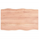 bordplade 100x60x(2-6) cm naturlig kant behandlet træ lysebrun
