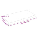 bordplade 100x60x(2-6) cm naturlig kant behandlet træ lysebrun