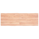 bordplade 120x40x(2-4) cm naturlig kant behandlet træ lysebrun