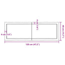 bordplade 120x40x(2-4) cm naturlig kant behandlet træ lysebrun