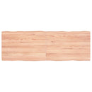 bordplade 120x40x(2-4) cm naturlig kant behandlet træ lysebrun