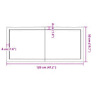 bordplade 120x50x(2-6) cm naturlig kant behandlet træ lysebrun