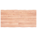 bordplade 120x60x(2-4) cm naturlig kant behandlet træ lysebrun