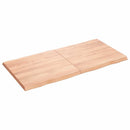 bordplade 120x60x(2-4) cm naturlig kant behandlet træ lysebrun