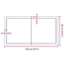 bordplade 120x60x(2-4) cm naturlig kant behandlet træ lysebrun