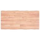bordplade 120x60x(2-6) cm naturlig kant behandlet træ lysebrun