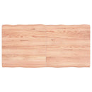 bordplade 120x60x(2-6) cm naturlig kant behandlet træ lysebrun
