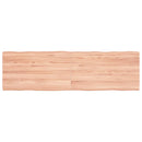 bordplade 140x40x(2-4) cm naturlig kant behandlet træ lysebrun
