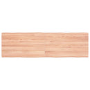 bordplade 140x40x(2-4) cm naturlig kant behandlet træ lysebrun