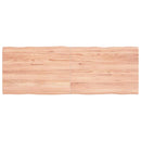 bordplade 140x50x(2-4) cm naturlig kant behandlet træ lysebrun