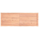 bordplade 140x50x(2-4) cm naturlig kant behandlet træ lysebrun