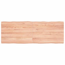 bordplade 140x50x(2-6) cm naturlig kant behandlet træ lysebrun