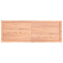bordplade 140x50x(2-6) cm naturlig kant behandlet træ lysebrun
