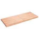 bordplade 140x60x(2-6) cm naturlig kant behandlet træ lysebrun