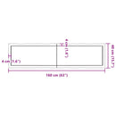 bordplade 160x40x(2-4) cm naturlig kant behandlet træ lysebrun
