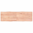 bordplade 160x50x(2-4) cm naturlig kant behandlet træ lysebrun