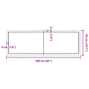 bordplade 160x50x(2-4) cm naturlig kant behandlet træ lysebrun
