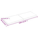 bordplade 160x60x(2-4) cm naturlig kant behandlet træ lysebrun