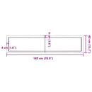 bordplade 180x40x(2-4) cm naturlig kant behandlet træ lysebrun