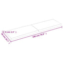 bordplade 180x50x(2-6) cm naturlig kant behandlet træ lysebrun
