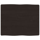 bordplade 60x50x(2-6) cm naturlig kant behandlet træ mørkebrun