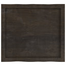 bordplade 60x50x(2-6) cm naturlig kant behandlet træ mørkebrun