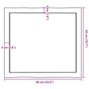bordplade 60x50x(2-6) cm naturlig kant behandlet træ mørkebrun