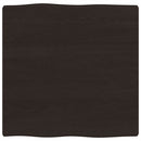 bordplade 60x60x(2-4) cm naturlig kant behandlet træ mørkebrun