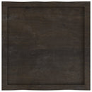 bordplade 60x60x(2-4) cm naturlig kant behandlet træ mørkebrun