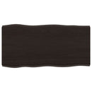 bordplade 80x40x(2-4) cm naturlig kant behandlet træ mørkebrun