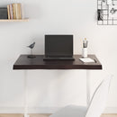 bordplade 80x40x(2-4) cm naturlig kant behandlet træ mørkebrun