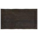 bordplade 80x40x(2-4) cm naturlig kant behandlet træ mørkebrun
