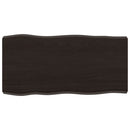 bordplade 80x40x(2-6) cm naturlig kant behandlet træ mørkebrun