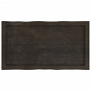 bordplade 80x40x(2-6) cm naturlig kant behandlet træ mørkebrun