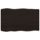 bordplade 80x50x(2-6) cm naturlig kant behandlet træ mørkebrun